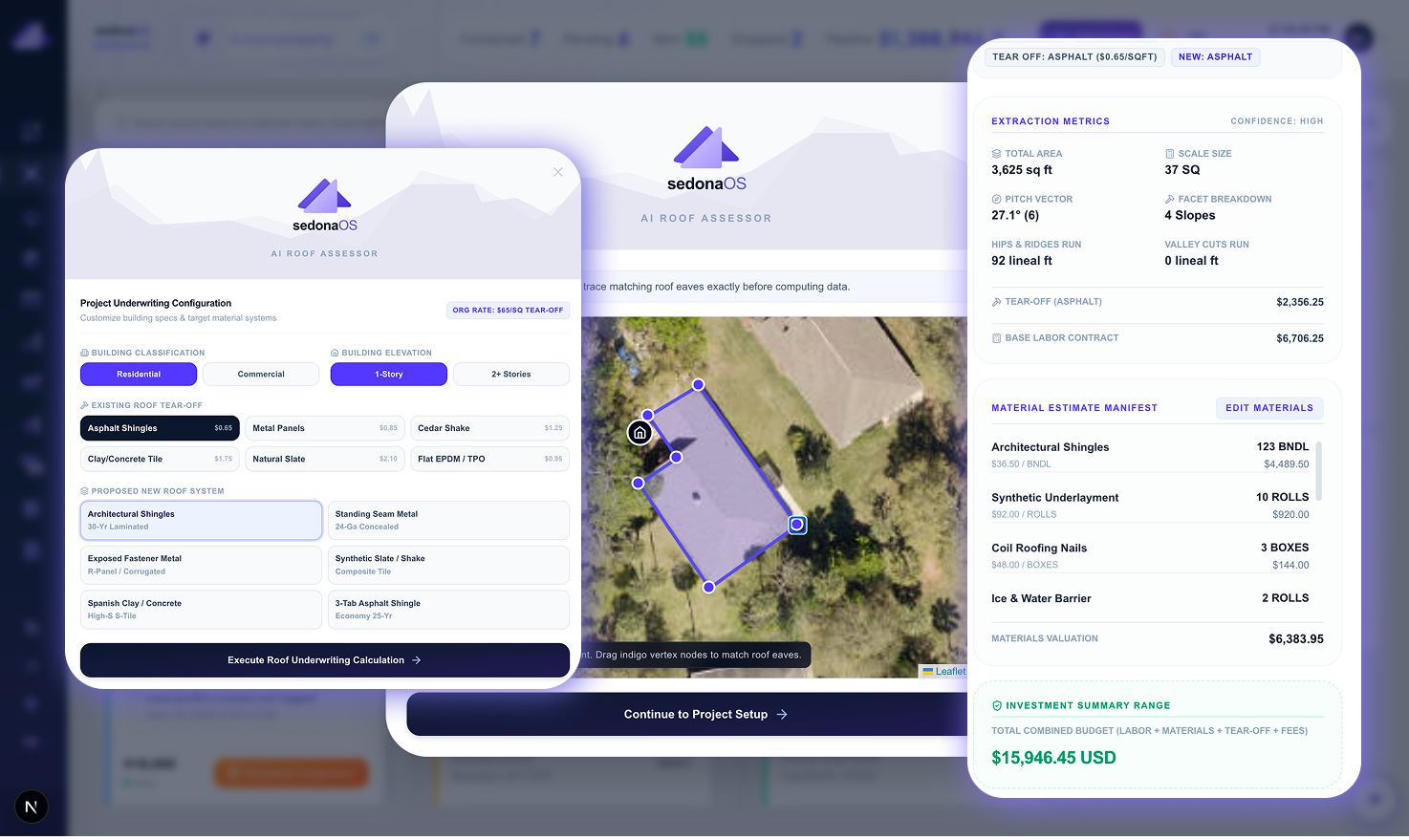 AI Roof Assessor satellite trace